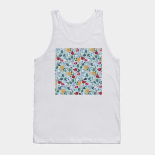 Pretty Colorful Wild Floral Light Blue Design Tank Top